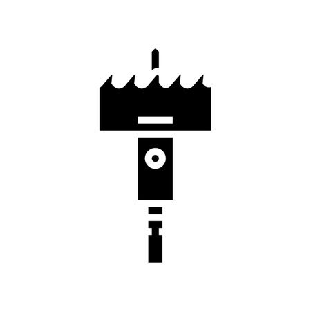 Icône noire de rouleau de peinture stylisé