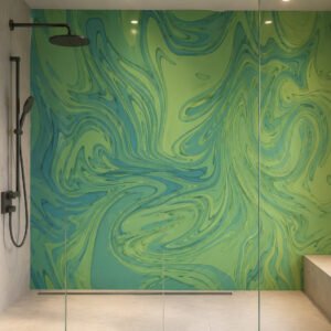 panneau de douche-abstrait-vert