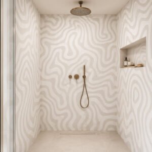 credence de douche-abstrait-blanc-gris