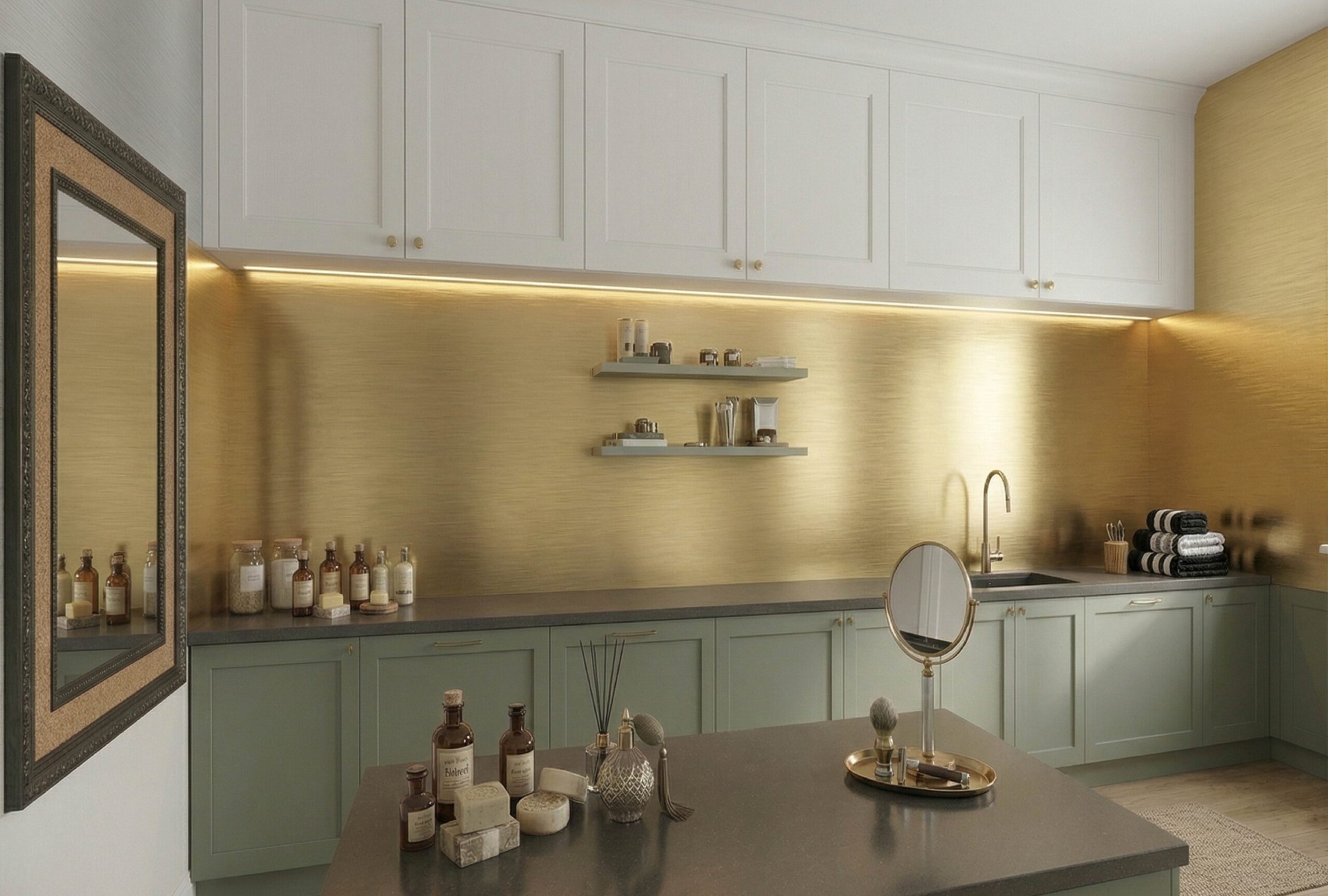 crédence dibond alu or brossé