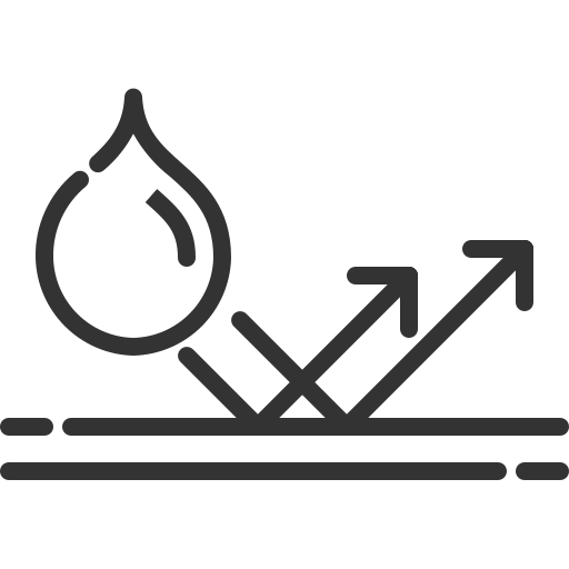 Icône goutte d’eau et flèches ascendantes