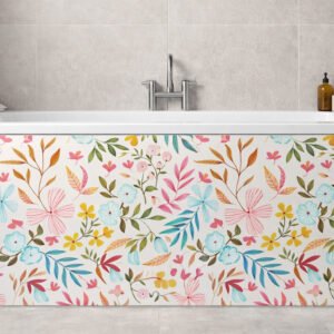 Baignoire moderne avec façade florale colorée
