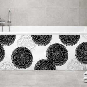 Baignoire moderne avec motif cercles noirs et blancs