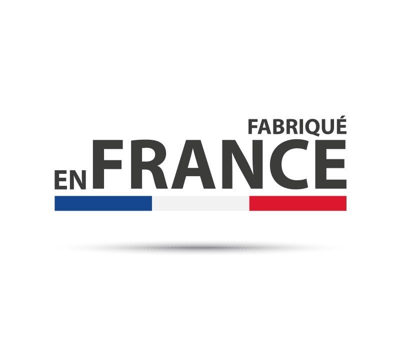 Logo Fabriqué en France avec drapeau tricolore