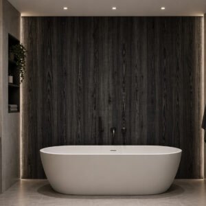 credence de bain bois noir