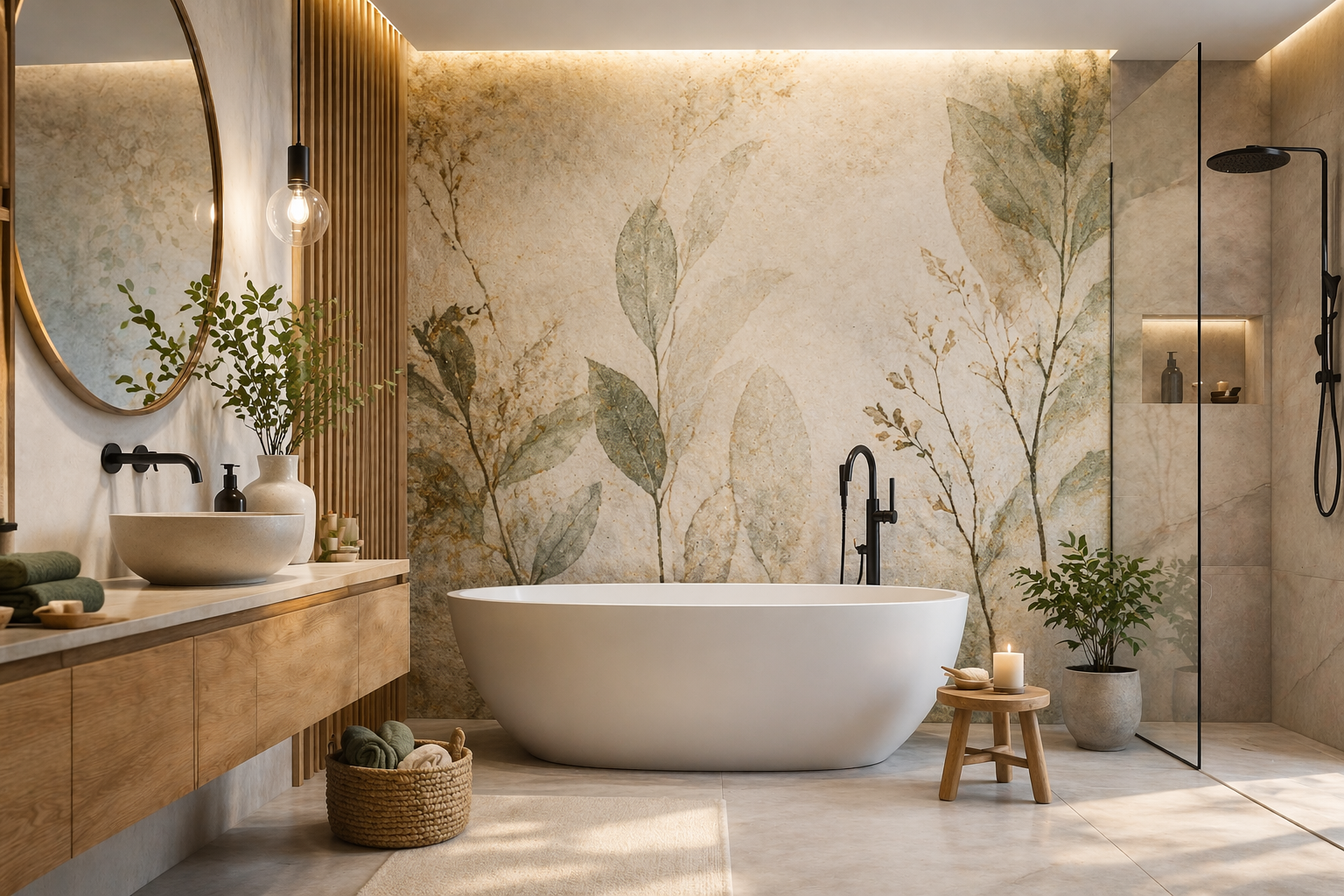 salle de bain minimaliste et apaisante