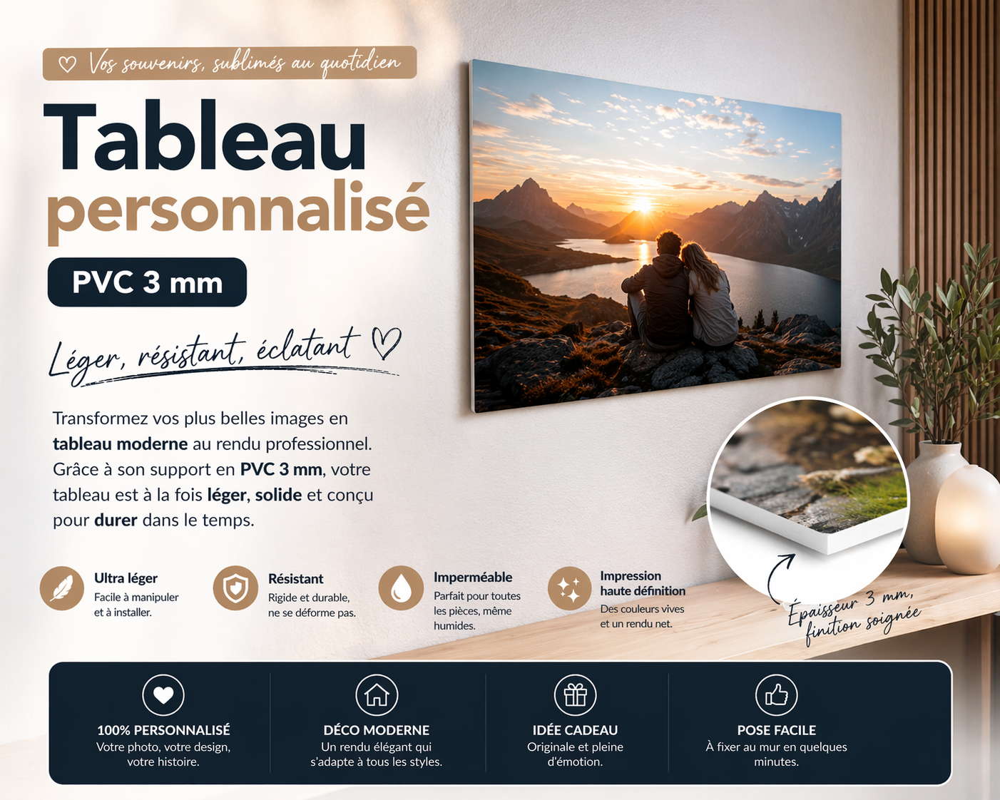 tableau personnalisé pvc 3 mm