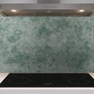 Crédence verte à motifs dans cuisine moderne