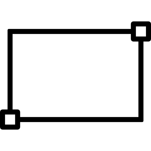 Icône de recadrage rectangulaire avec poignées