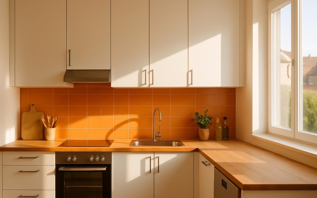 credence cuisine orange chaleur dynamique