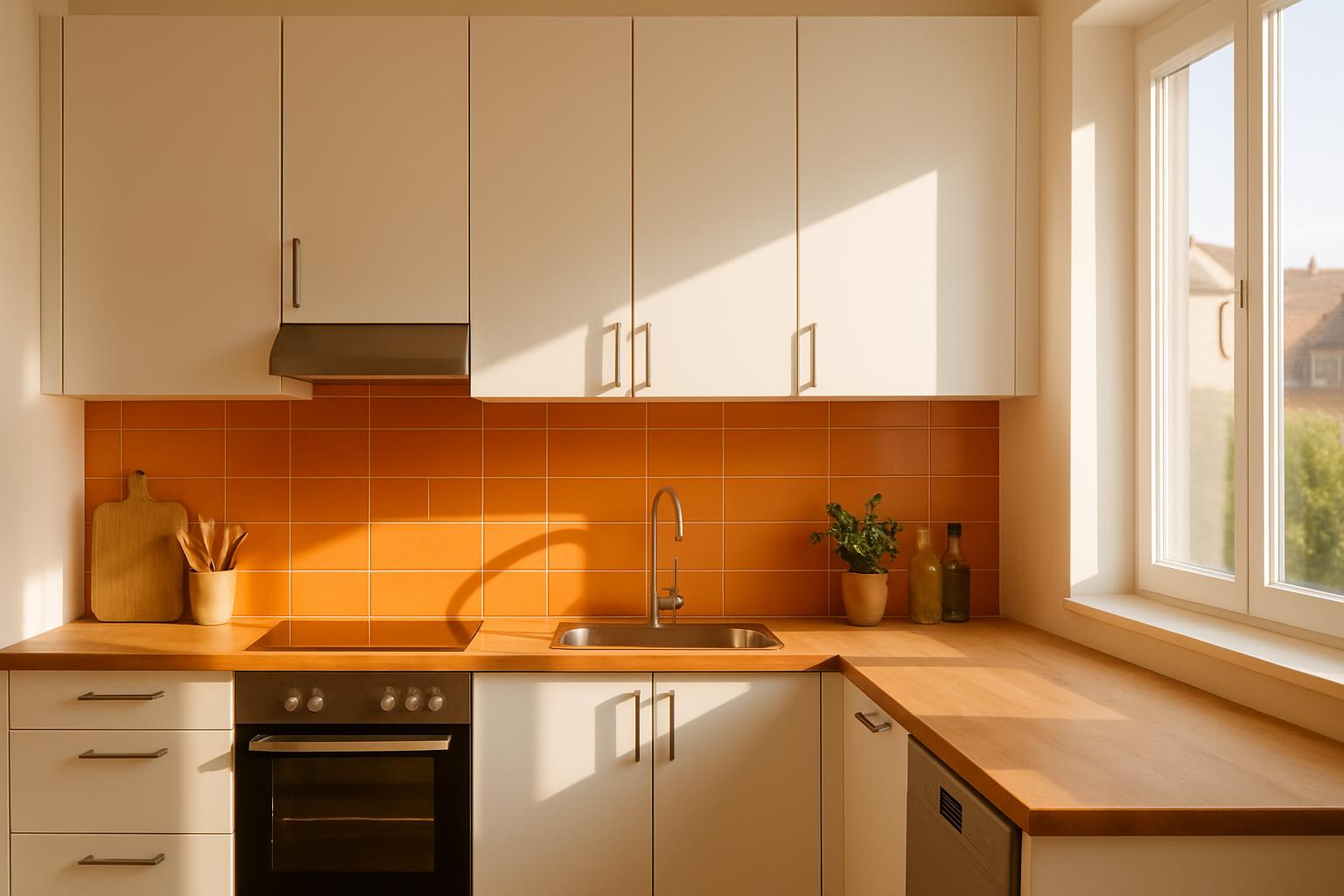 credence cuisine orange chaleur dynamique